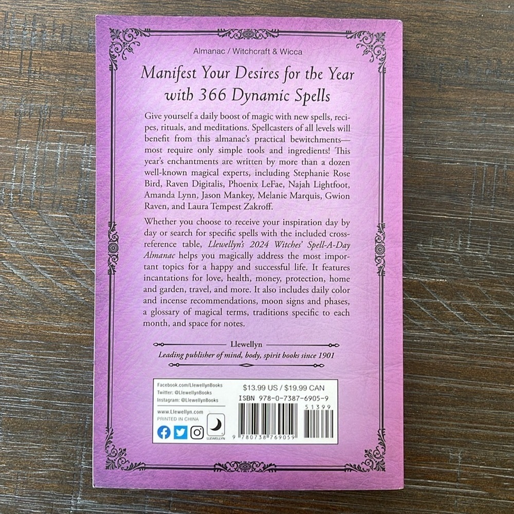NEW 2 Book Set Llewellyn's Witches Spell-A-day Almanac 2023 & 2024 - Picture 3 of 7